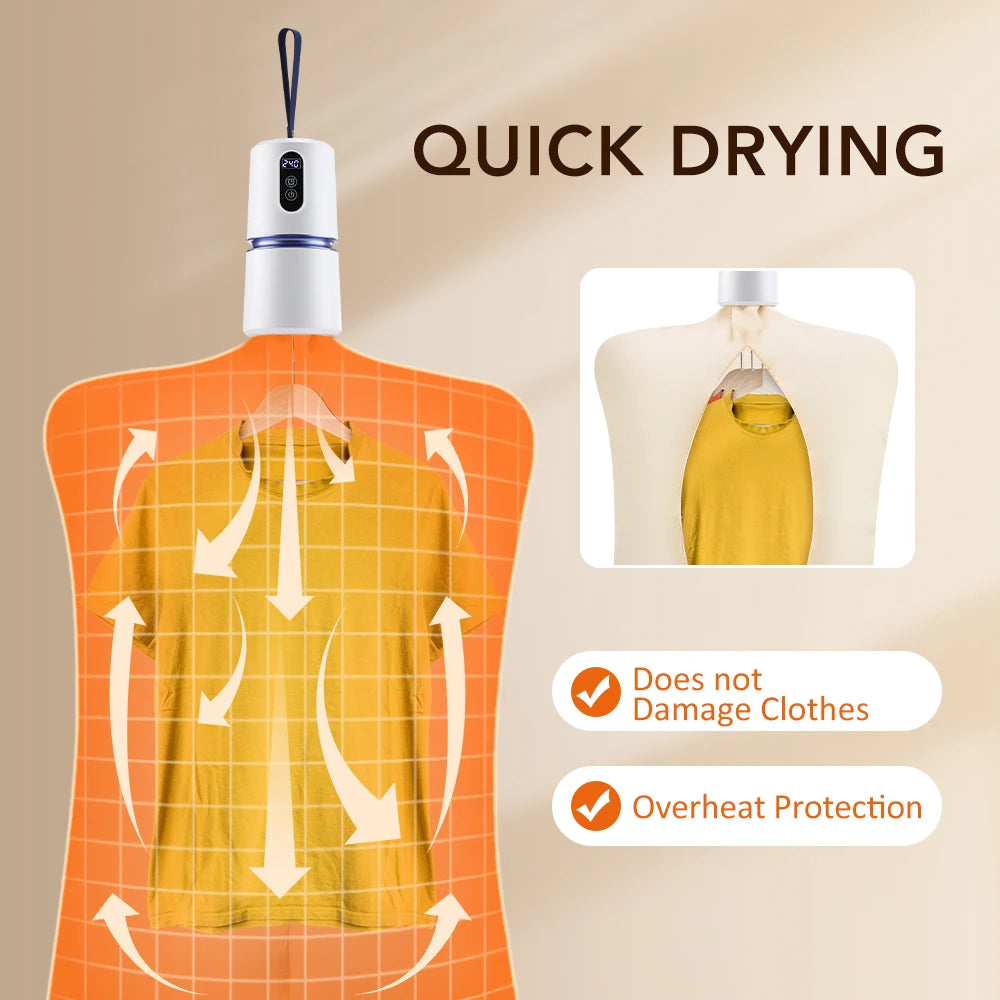Mini Portable Clothes Dryer – Compact Electric Laundry Dryer with Dry Bag for Travel & Home